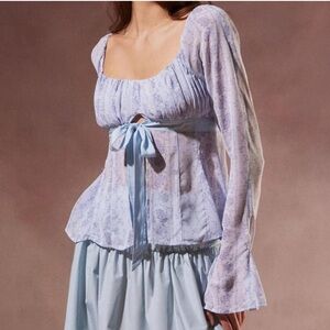 Kimchi Blue Phoebe Long Sleeve Babydoll Blouse